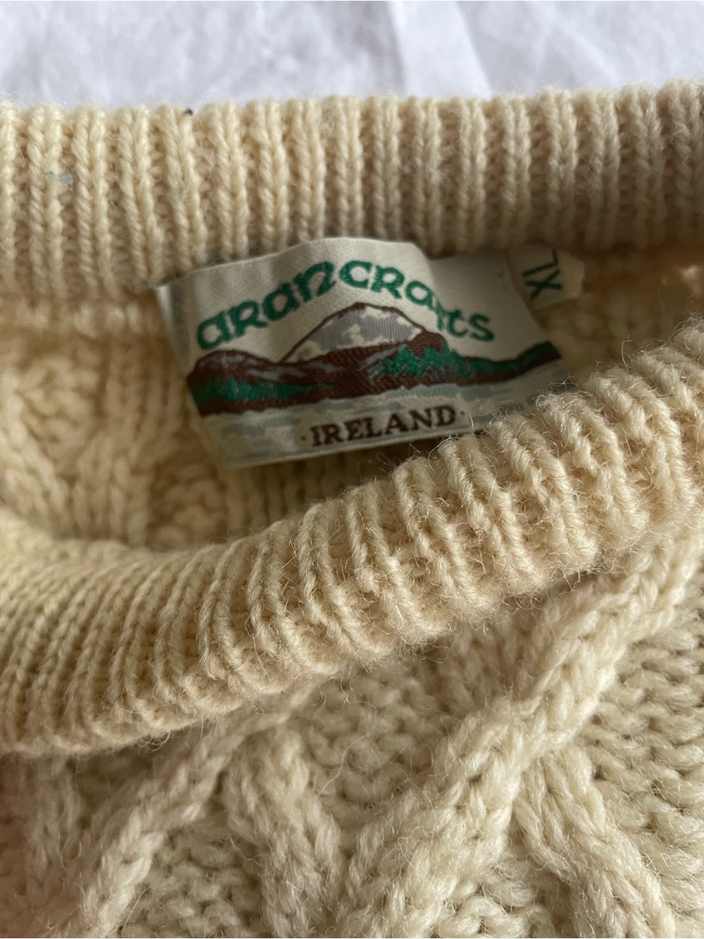 Aran Crafts Cream Cable Crewneck Sweater - Picture 4 of 5